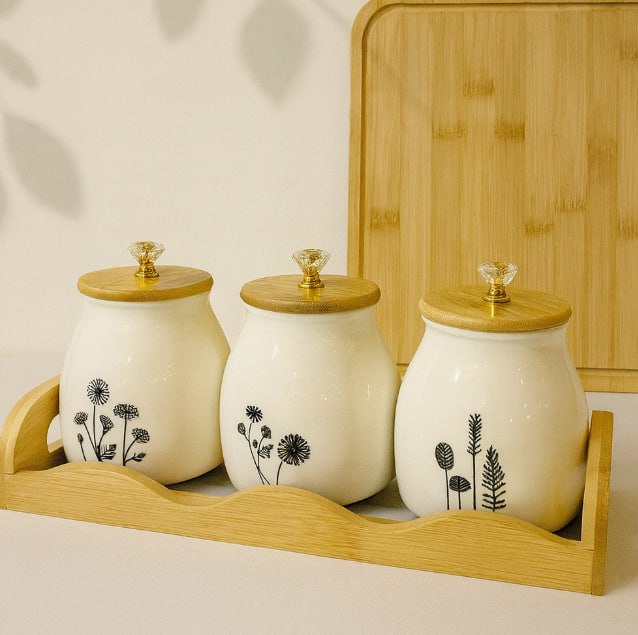 طقم توابل بورسلين ٣ قطع